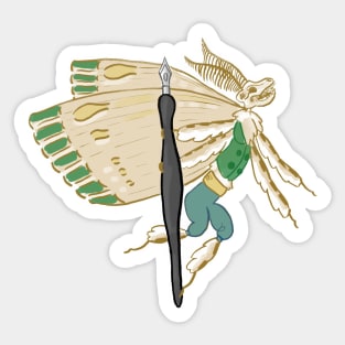 Doggerel Moth with Fountain Pen Sticker